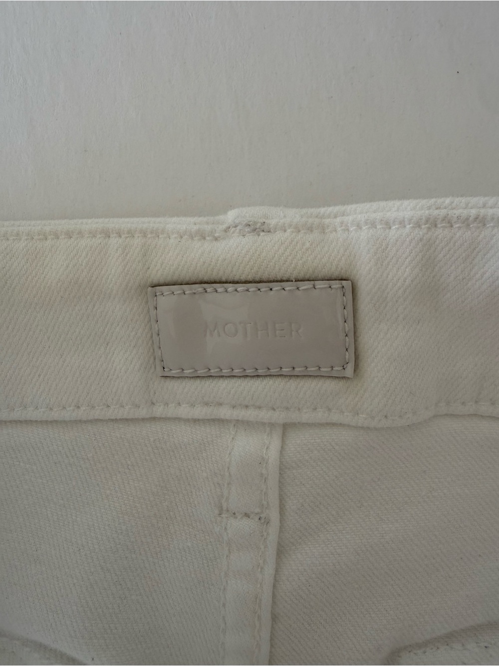 Mother The Private Ankle Fray Jeans White High Rise Patch Pocket Size 25 - Picture 8 of 14